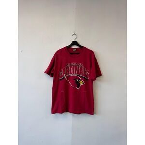 Vintage Arizona Cardinals Shirt Mens Large Red NFL Football Nutmeg Graphic 90s